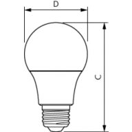 Dimension Drawing (with table) - 9A19/CNG/827/FR/P/E26/ND 4/1CT