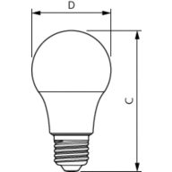 Dimension Drawing (with table) - CorePro LEDbulb ND 4.9-40W A60 E27 830