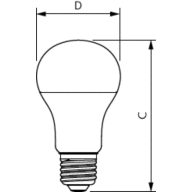 Dimension Drawing (with table) - LEDBulb 10W E27 930 230V 2PF/3 AU