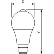Dimension Drawing (without table) - LED Sensor 8-60W B22 CDL FR 1PF/6 APR