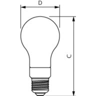 Dimension Drawing (with table) - MAS LEDBulb D 4-60W E27 827 A60 FR G UE