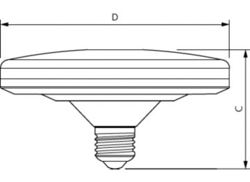Dimension Drawing (with table) - 16UFO/PER/830/FR/P/E26/ND 4/1PF