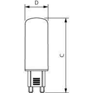 Dimension Drawing (with table) - CorePro LEDcapsule ND 4.8-60W G9 827