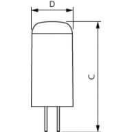 Dimension Drawing (with table) - CorePro LEDcapsuleLV 1.8-20W GY6.35 827
