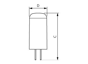Dimension Drawing (with table) - CorePro LEDcapsuleLV 1.8-20W GY6.35 827