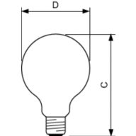 Dimension Drawing (with table) - CorePro LEDBulbND 7-60W E27 G93 827 CL G