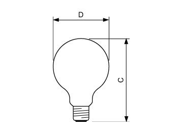 Dimension Drawing (with table) - CorePro LEDBulbND 7-60W E27 G93 827 CL G