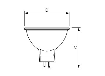 Dimension Drawing (with table) - MAS LED spot VLE D 5.8-35W MR16 930 60D