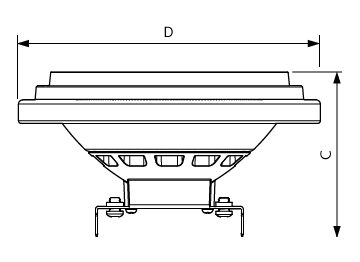 Dimension Drawing (with table) - MAS ExpertColor 10.8-50W 930 AR111 40D