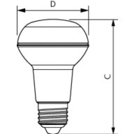 Dimension Drawing (with table) - CoreProLEDspot ND 3-40W R63 E27 827 36D