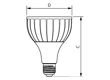 Dimension Drawing (with table) - Master LED PAR30L 28W 30D 830 100-277V