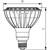  Single Contact Medium Screw PAR 4.75 inch/121mm Clear