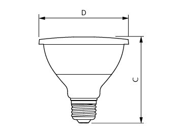 Dimension Drawing (with table) - 10PAR30S/EXPERTCOLOR/F25/927/P/D/T/JA8