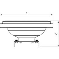 Dimension Drawing (with table) - CorePro LEDspot 7-50W 830 AR111 40D