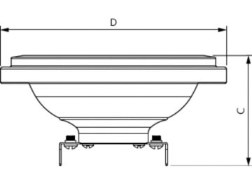 Dimension Drawing (with table) - CorePro LEDspot 7-50W 830 AR111 40D