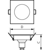 Dimension Drawing (with table) - LEDspot50W GU10Kit_S 865 100-240V 36D PF
