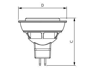 Dimension Drawing (with table) - MASTER LED 3.9-35W 3000K MR16 36D