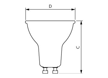 Dimension Drawing (with table) - Corepro LEDspot 670lm GU10 830 60D