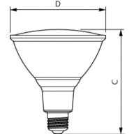  Single Contact Medium Screw PAR 4.75 inch/121mm Frosted