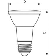 Dimension Drawing (with table) - 5.5PAR20/COR/F40/927-922/DIM/P/T20 6/1FB