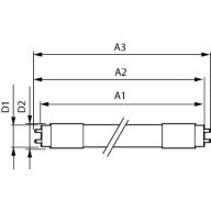Dimension Drawing (with table) - LEDtube Connected IA 1500mm 23.1W840 T8