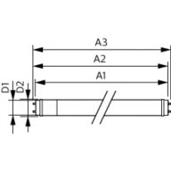 Dimension Drawing (with table) - CorePro LEDtube 1500mm 20W 840 T8