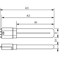 Dimension Drawing (with table) - CorePro LED PLL HF 8W 840 4P 2G11