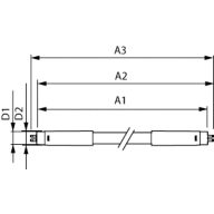 Dimension Drawing (with table) - MAS LEDtube HF 900mm HE 11.5W 830 T5