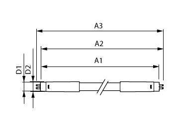 Dimension Drawing (with table) - MAS LEDtube HF 1200mm HO 26W 840 T5 OE