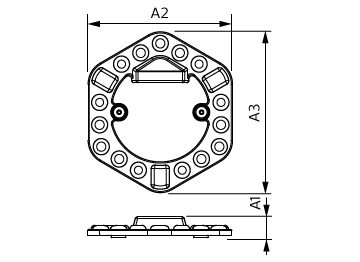 Dimension Drawing (with table) - LED MOD 14W G3 865 APR