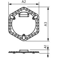 Dimension Drawing (with table) - LED MOD 25W G3 865