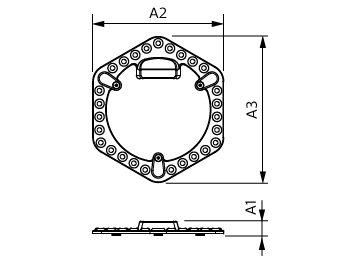 Dimension Drawing (with table) - LED MOD 25W G3 865