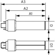  GX23-2 Tube, single-ended Frosted