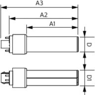  G24q Tube, single-ended Frosted