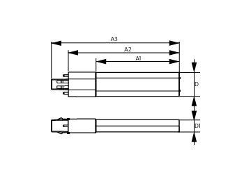 Dimension Drawing (with table) - 5PL-S/LED/13H/840/IF5/P/2P 20/1