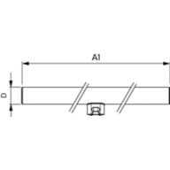 Dimension Drawing (with table) - LED 3.5W 500mm S14D WW ND 1CT/4