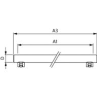 Dimension Drawing (with table) - LED 3.5W 500mm S14S WW ND 1CT/4