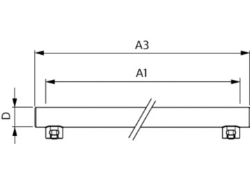 Dimension Drawing (with table) - LED 3.5W 500mm S14S WW ND 1CT/4