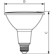 Dimension Drawing (with table) - 13PAR38/COR/930/F25/D/P/ULW/B/T20 6/1FB
