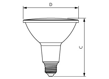 Dimension Drawing (with table) - 13PAR38/COR/930/F25/D/P/ULW/B/T20 6/1FB