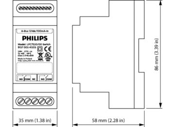 Dimension Drawing (without table) - LFC7520 AmpLight Switch