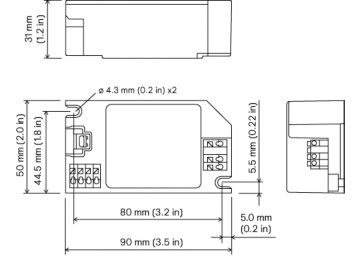 Dimension Drawing (without table) - LLC7730/00 Coded Mains Receiver LN