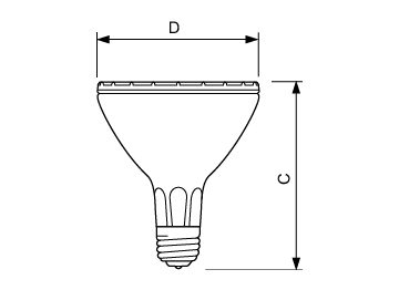  35 W Single Contact Medium Screw PAR 3.75 inch/95mm Long Clear CCT of 3000K