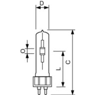 Dimension Drawing (with table) - MASTERC CDM-T Elite 150W/930 G12 1CT/12