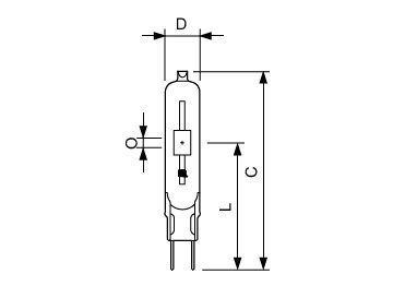 Dimension Drawing (with table) - MASTERC CDM-TC 35W/830 G8.5 1CT/12