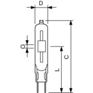 Dimension Drawing (with table) - MASTERC CDM-TC 70W/842 G8.5 1CT/12