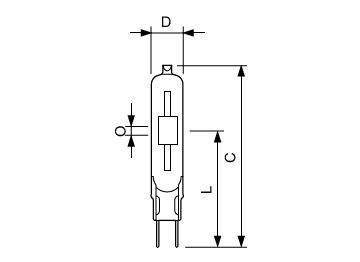 Dimension Drawing (with table) - MASTERC CDM-TC 70W/842 G8.5 1CT/12