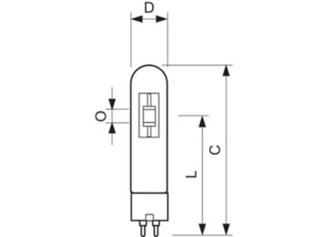 Dimension Drawing (with table) - MASTERC CDM-TP 70W/830 PG12-2 1CT/12