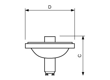 Dimension Drawing (with table) - MASTERC CDM-R111 Elite 70W/930 GX8.5 40D