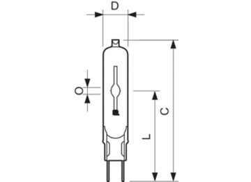 Dimension Drawing (with table) - MASTERC CDM-TC Elite 35W/930 G8.5 1CT/12